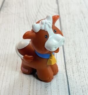 1997 Fisher Price Little People Brown Cow Vintage Farm Animal Toy